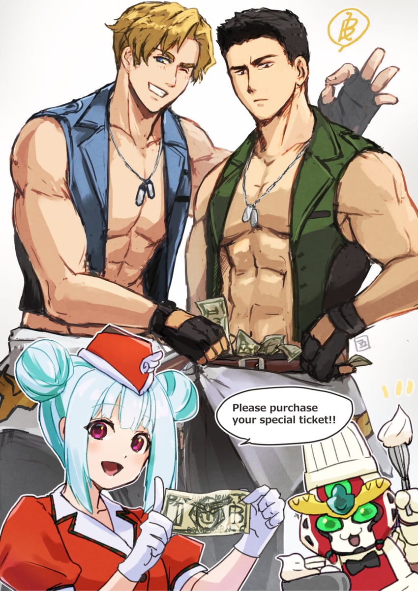 ao isami, lewis smith, bravern, and lulu (yuuki bakuhatsu bang bravern) drawn by okamoto_setsura