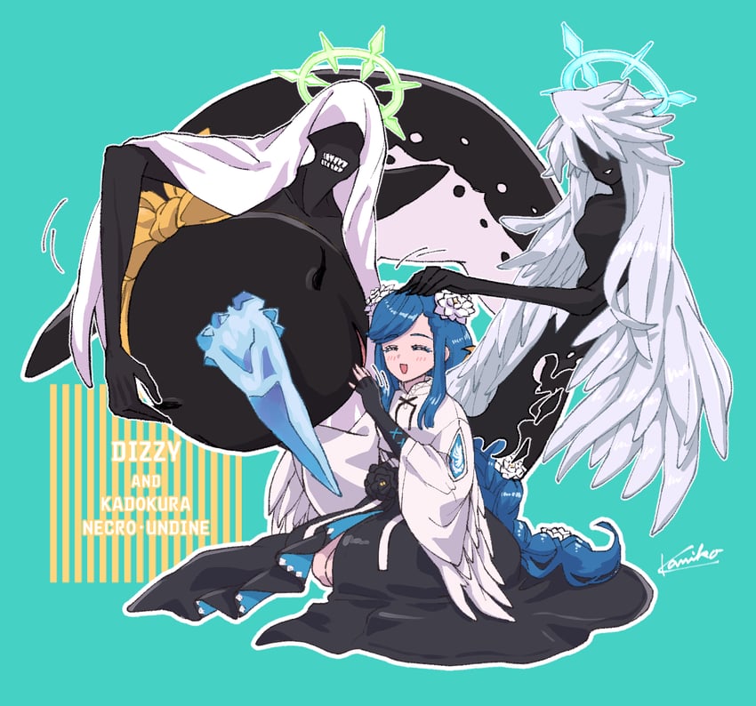 dizzy, necro, undine, queen dizzy, and kadokura (guilty gear and 1 more) drawn by kanea_(nikoinoillust)