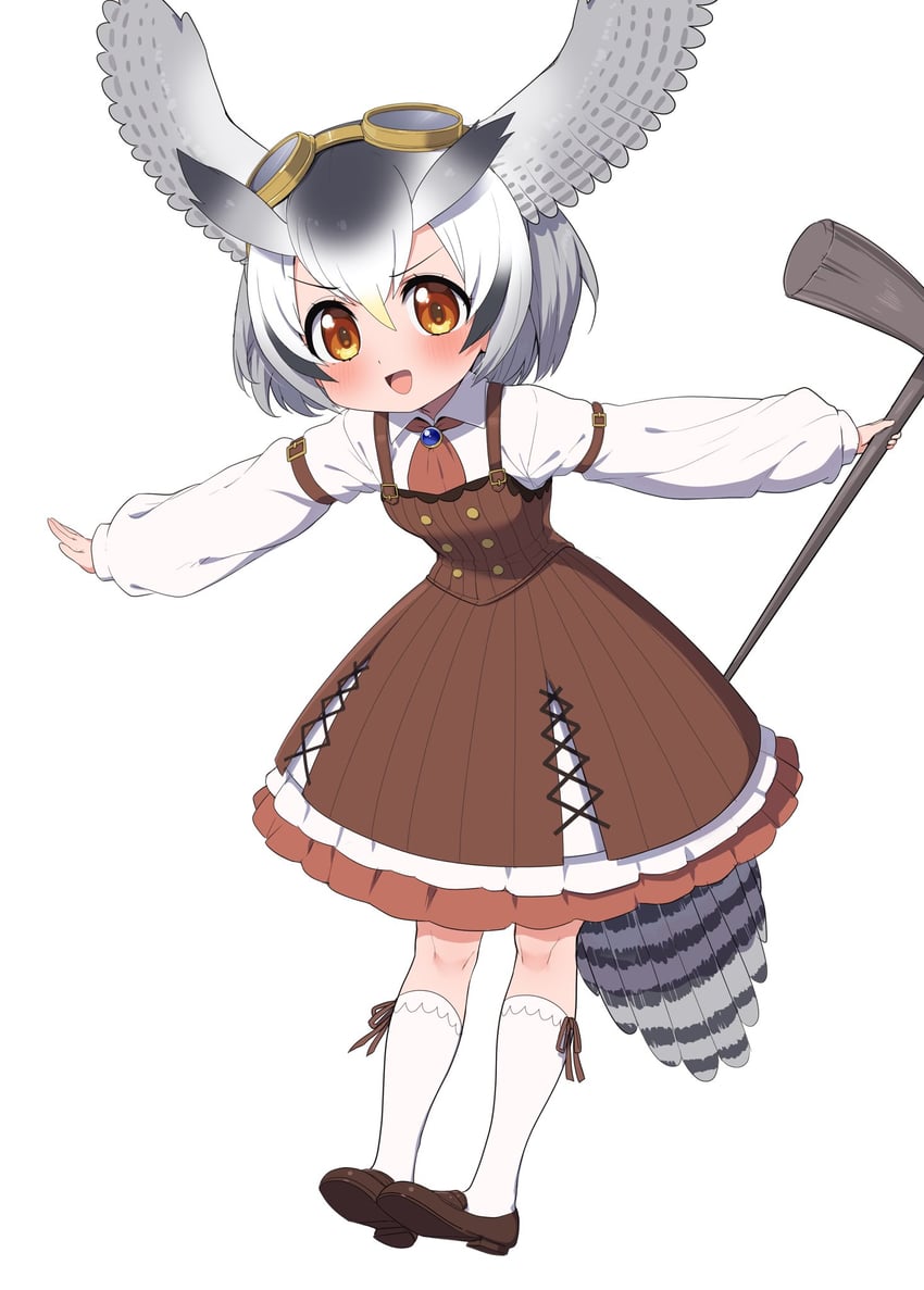 northern white-faced owl (kemono friends and 1 more) drawn by ransusan