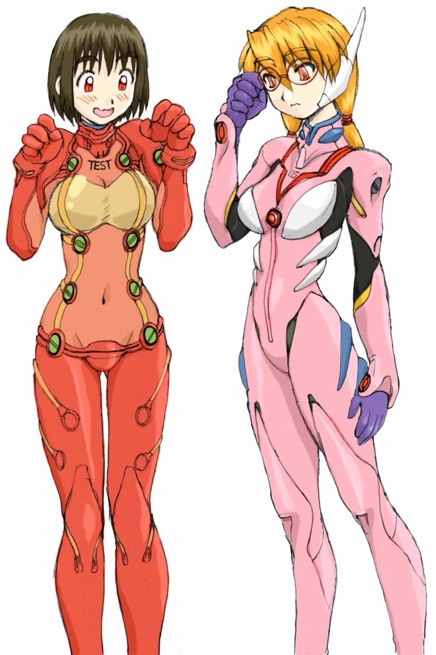 souryuu asuka langley, makinami mari illustrious, ayase fuuka, and serio (neon genesis evangelion and 4 more) drawn by iwasan
