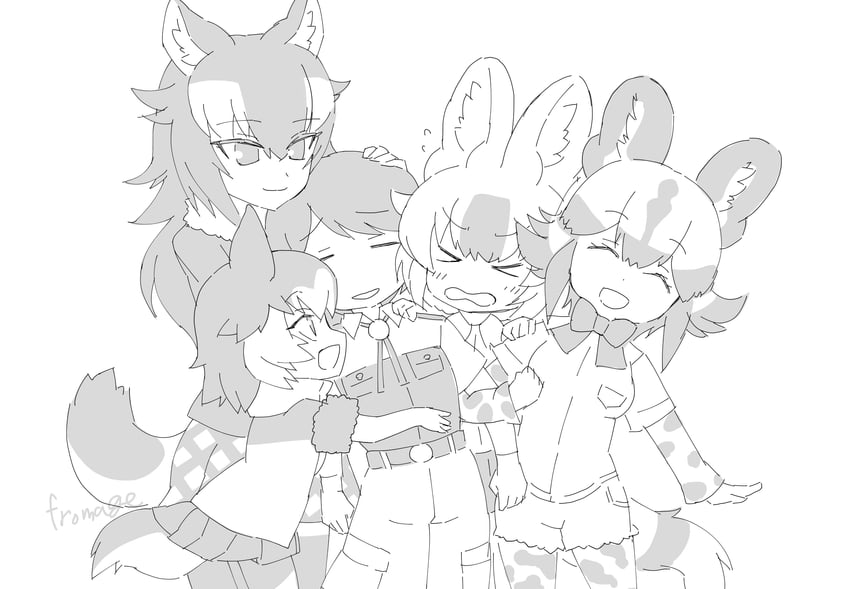 grey wolf, captain, dhole, african wild dog, and dog (kemono friends and 1 more) drawn by pariparifromage