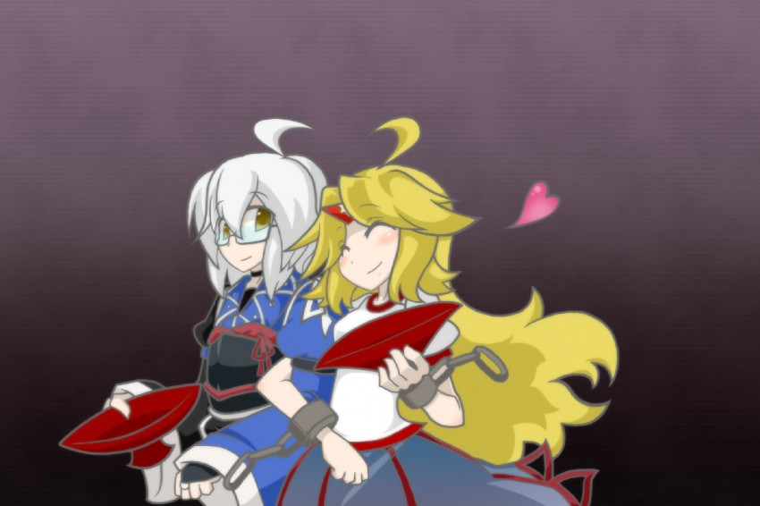 hoshiguma yuugi and morichika rinnosuke (touhou) drawn by adenine_(artist)