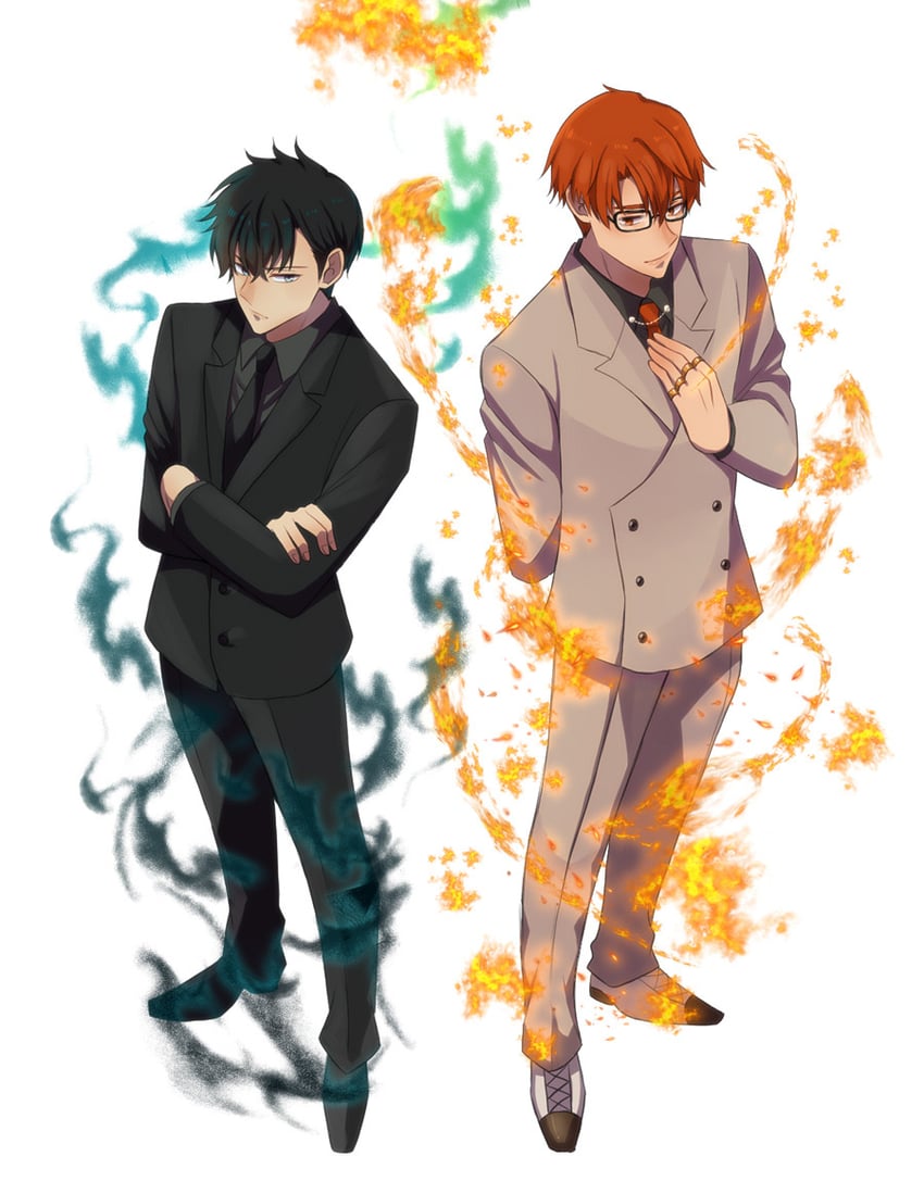 sung jin-woo and choi jong-in (solo leveling) drawn by akina_(user_htkx7587)