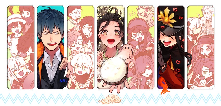 okita souji, oda nobunaga, okita souji alter, oda nobukatsu, okada izou, and 12 more (fate and 1 more) drawn by nekoyamiyako