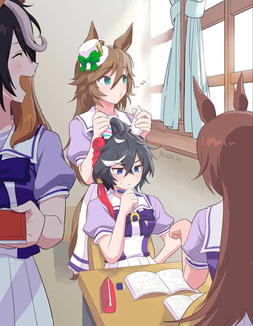 symboli rudolf, sirius symboli, mr. c.b., and katsuragi ace (umamusume) drawn by mukakin