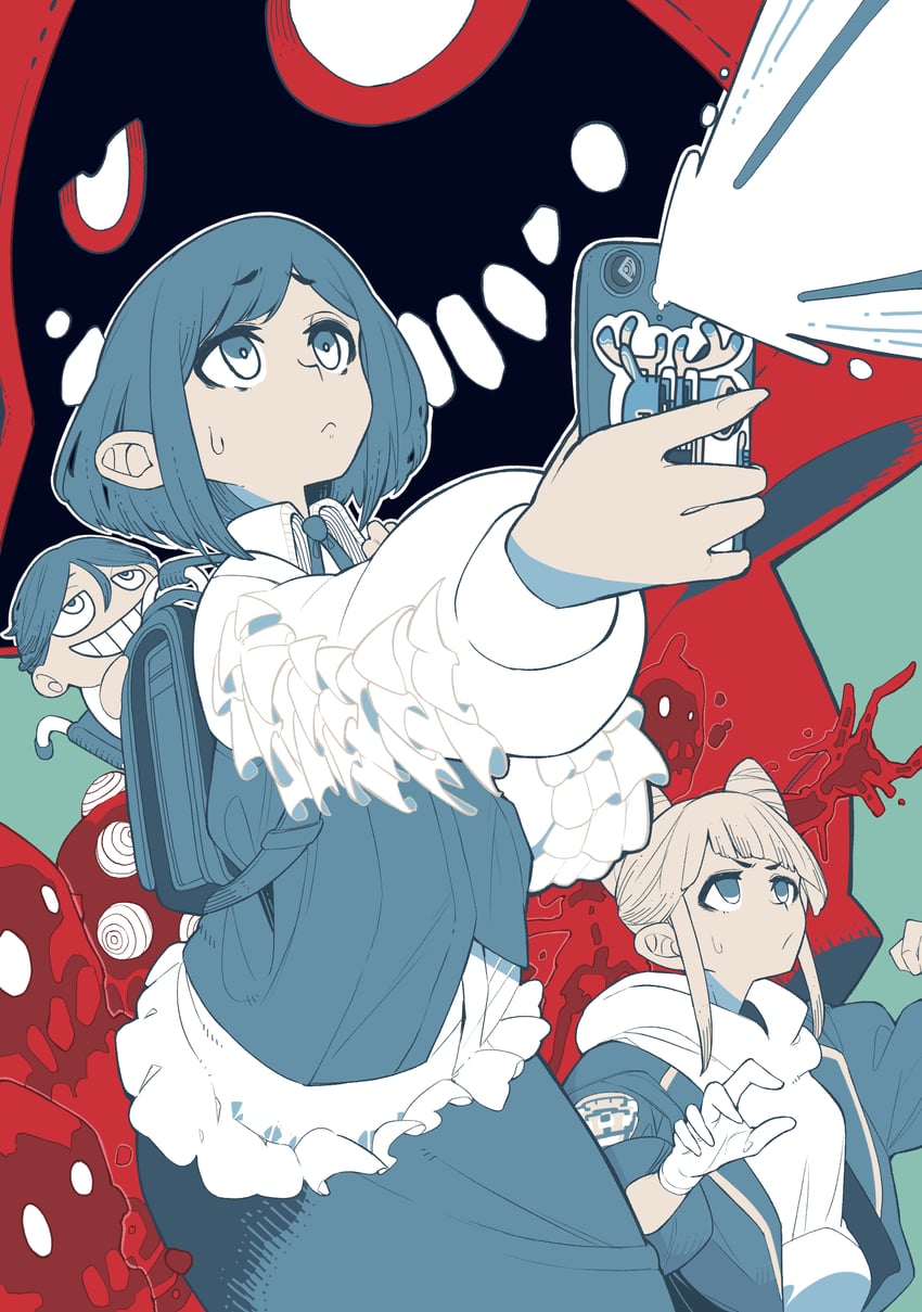 fukurai azami, meguriya ayumu, jasmine, and toshikai-kun (toshi densetsu kaitai center) drawn by tetsu_booya