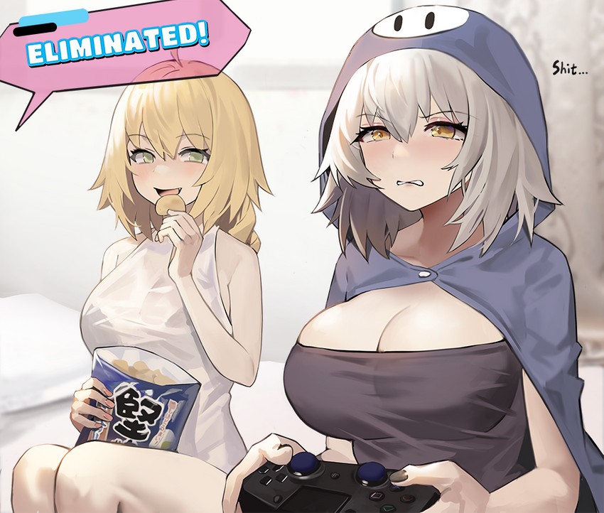 jeanne d'arc alter, jeanne d'arc, and fall guy (fate and 3 more) drawn by suou-sensei