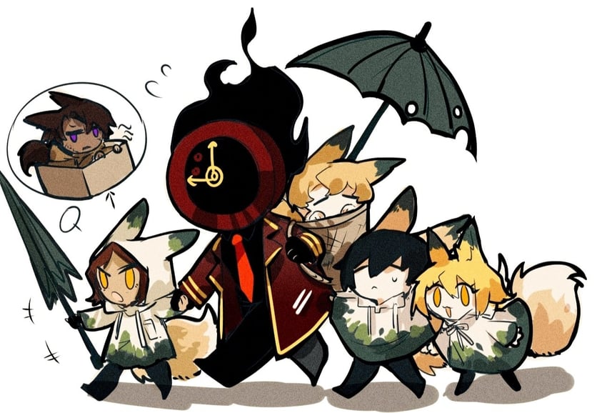 don quixote, sinclair, yi sang, heathcliff, dante, and 1 more (project moon and 1 more) drawn by aislan