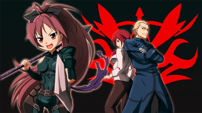 sakura kyoko, diarmuid ua duibhne, kayneth el-melloi archibald, sola-ui nuada-re sophia-ri, and urobuchi gen (fate and 2 more) drawn by baron_(baron-eros)