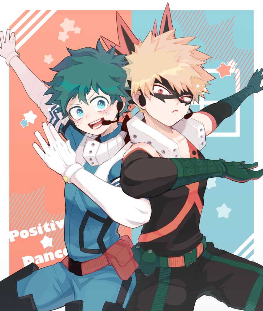 midoriya izuku and bakugou katsuki (boku no hero academia) drawn by unou_(unou_mha)
