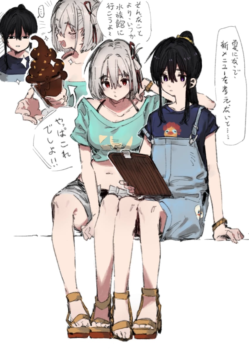 nishikigi chisato and inoue takina (lycoris recoil) drawn by shioneko114