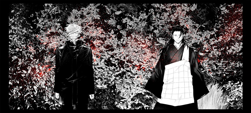 gojou satoru and getou suguru (jujutsu kaisen) drawn by 1350a2