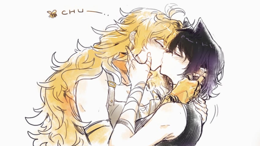 yang xiao long and blake belladonna (rwby) drawn by hiru315