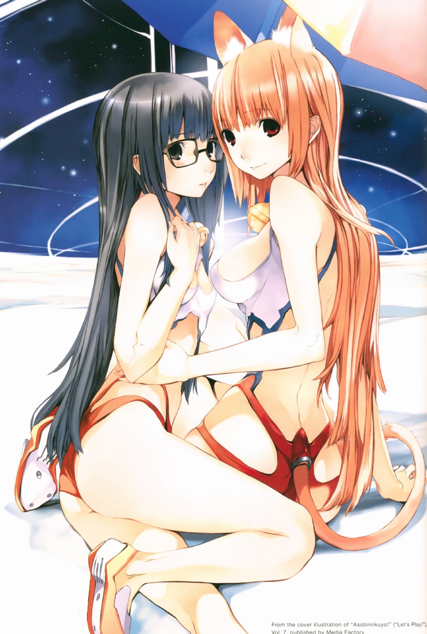 eris and futaba aoi (asobi ni iku yo!) drawn by houden_eizou