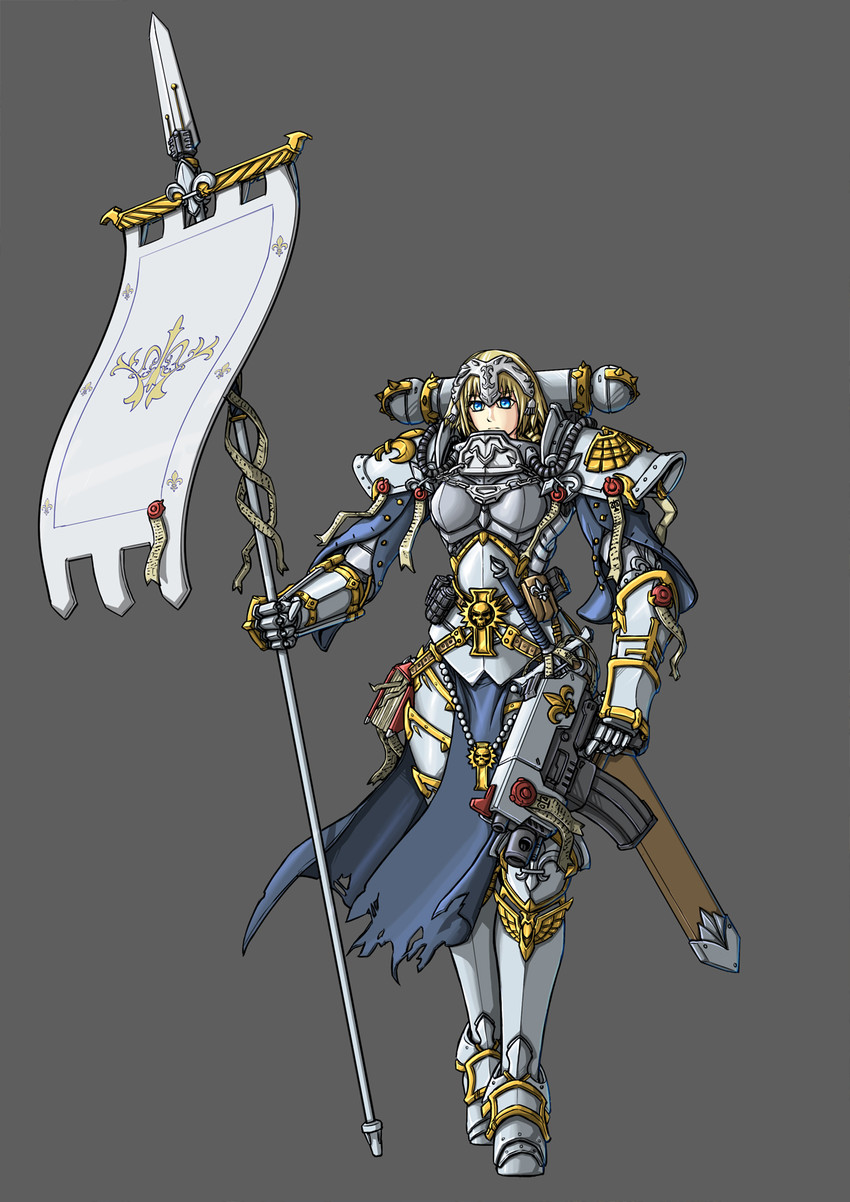 jeanne d'arc and adepta sororitas (fate and 2 more) drawn by l343558977