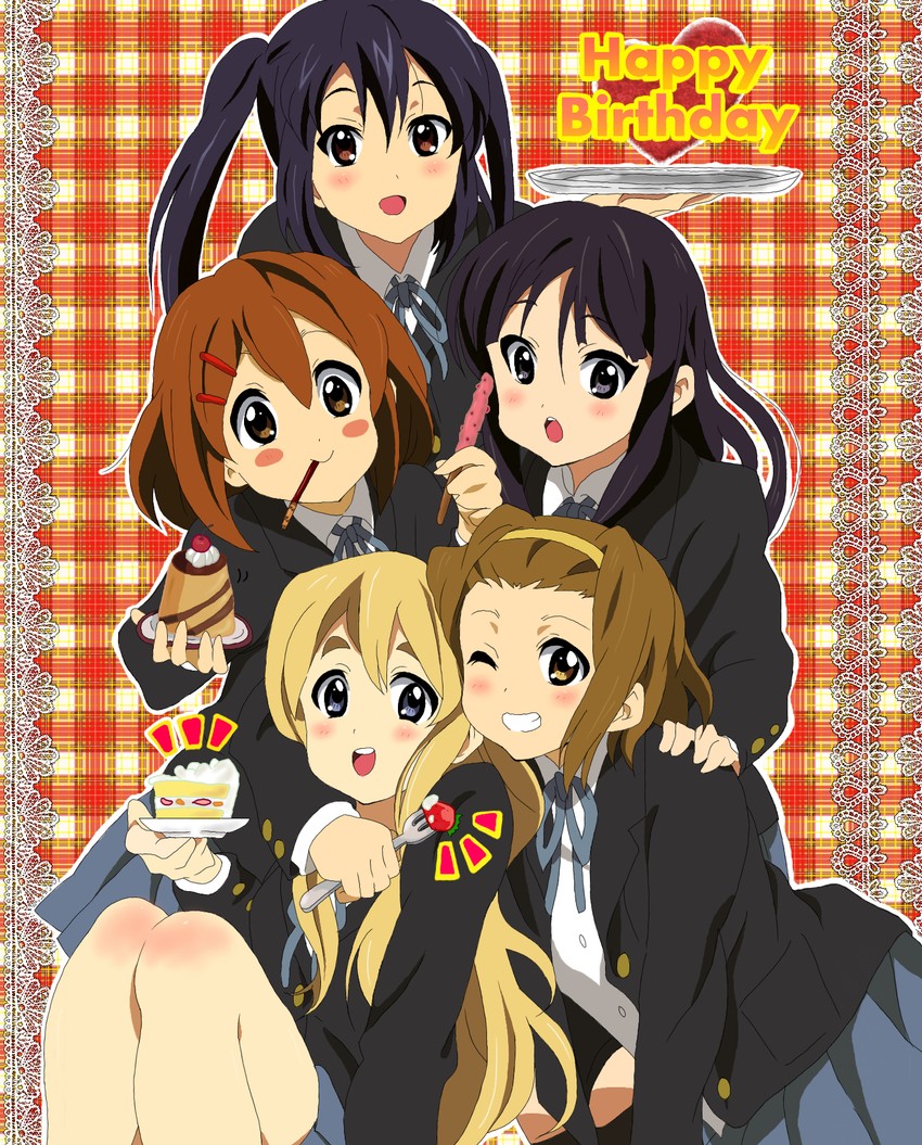 akiyama mio, nakano azusa, hirasawa yui, tainaka ritsu, and kotobuki tsumugi (k-on!) drawn by mikiky