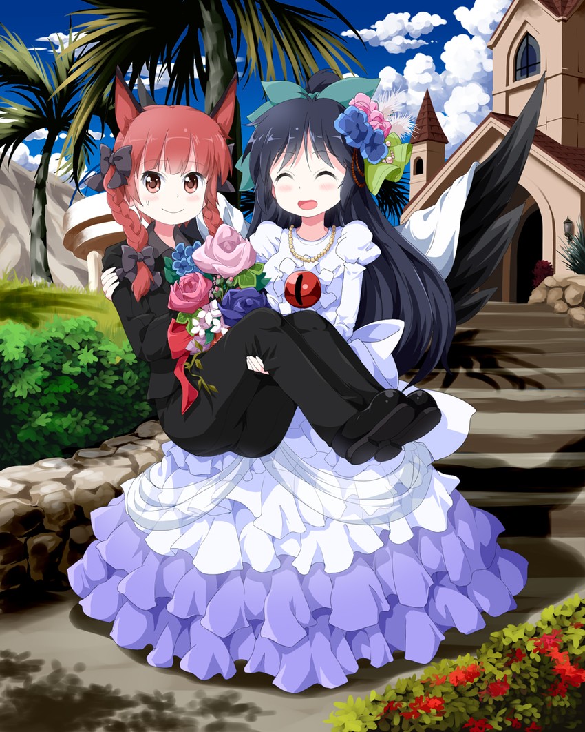 kaenbyou rin and reiuji utsuho (touhou) drawn by ruu_(tksymkw)