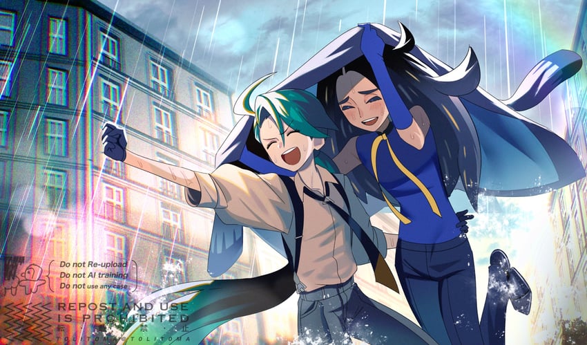 rika and geeta (pokemon and 1 more) drawn by =_(9_yawbus)