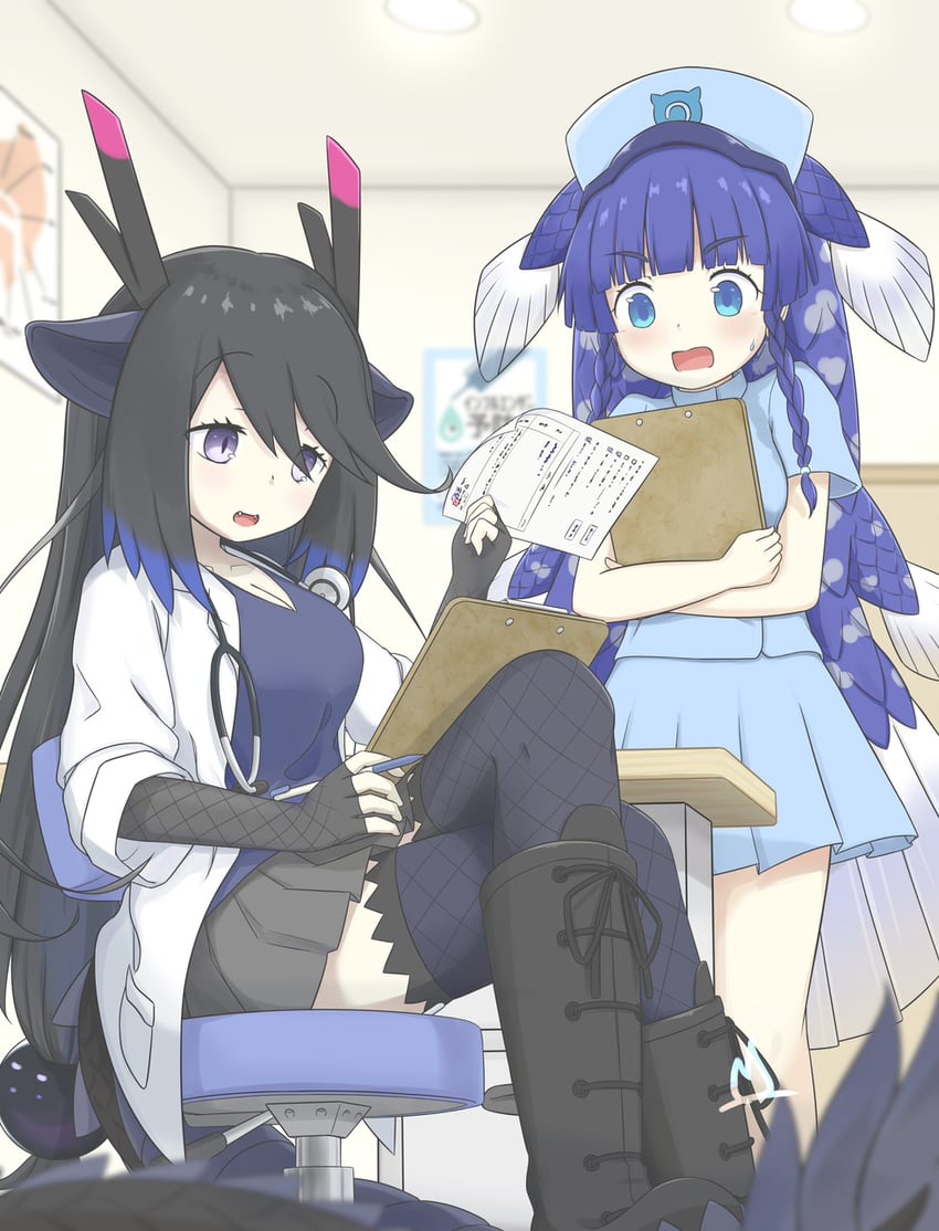 black dragon and coelacanth (kemono friends and 1 more) drawn by onefiresticks