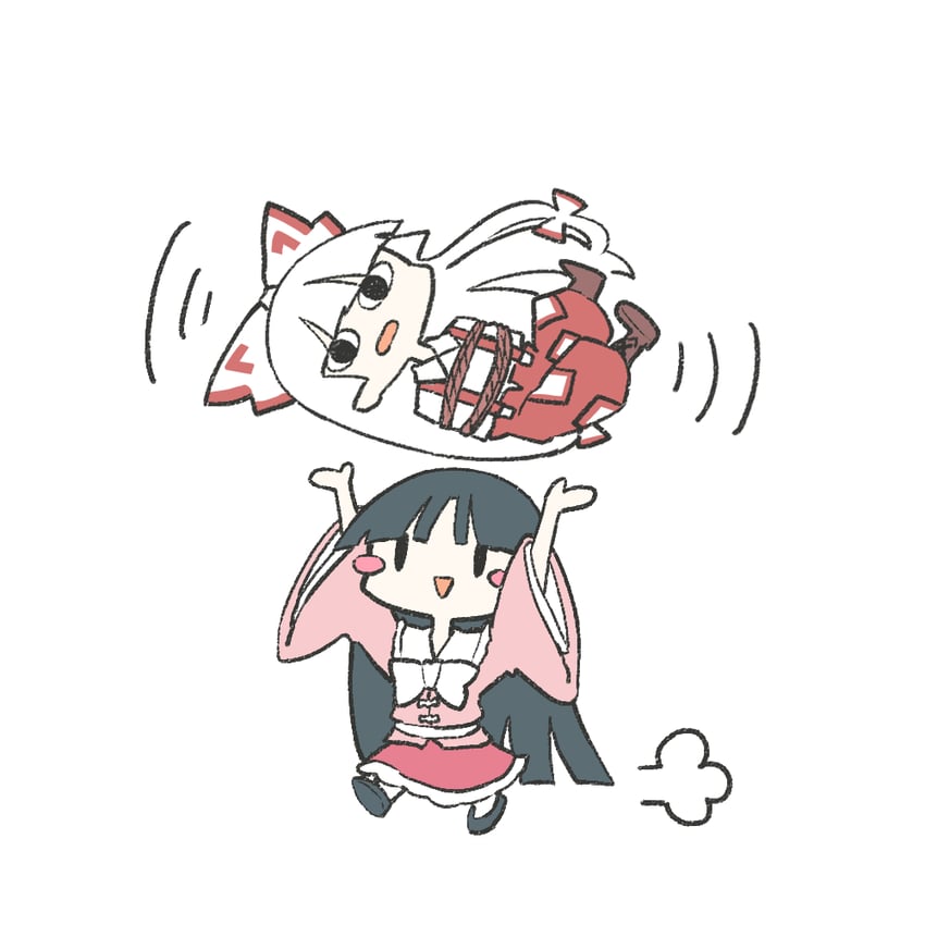 fujiwara no mokou and houraisan kaguya (touhou) drawn by deetamu