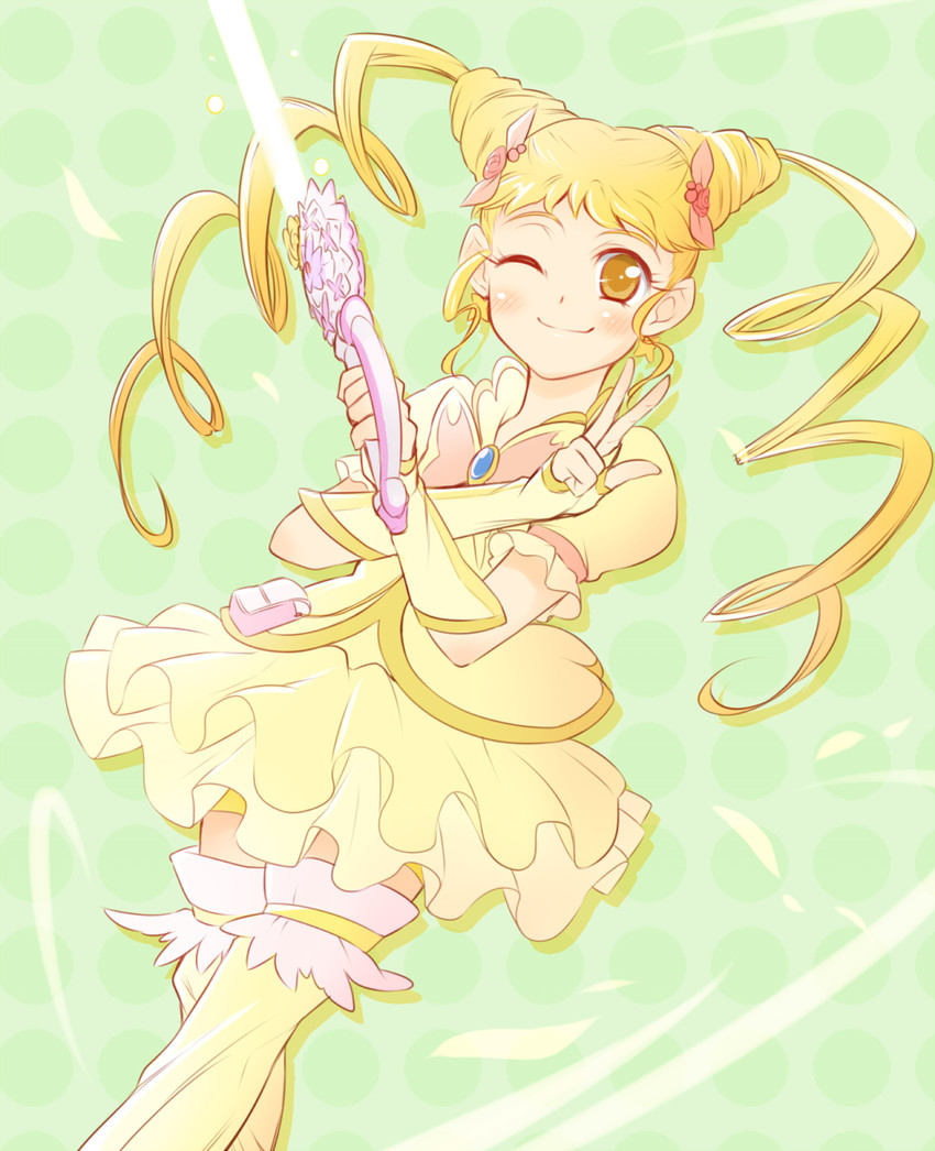kasugano urara and cure lemonade (precure and 2 more) drawn by arakawa_tarou