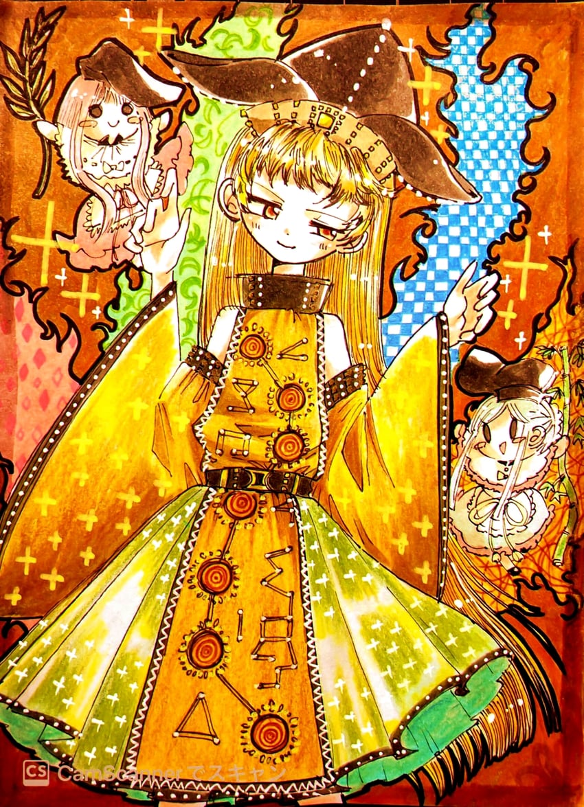 matara okina, nishida satono, and teireida mai (touhou) drawn by okizari