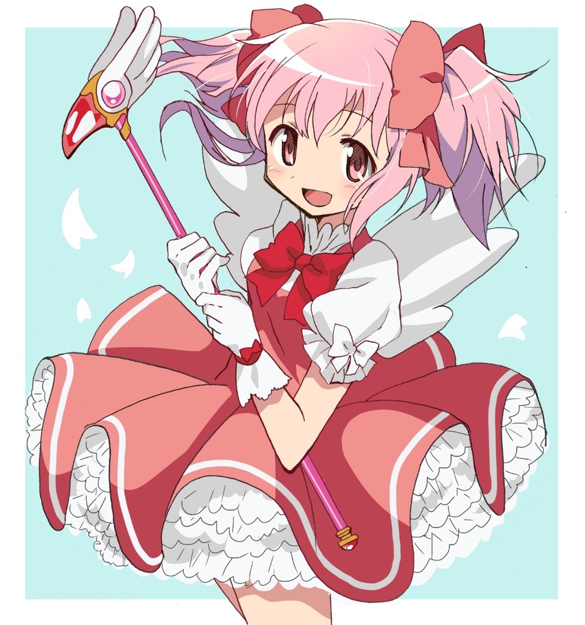 kaname madoka and kinomoto sakura (mahou shoujo madoka magica and 1 more) drawn by chabashira_(otya)