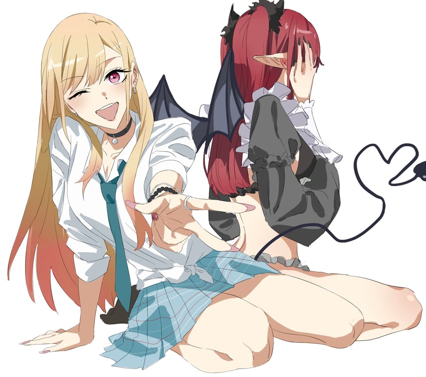 kitagawa marin and rizu-kyun (sono bisque doll wa koi wo suru) drawn by wqdofjpeqs63235