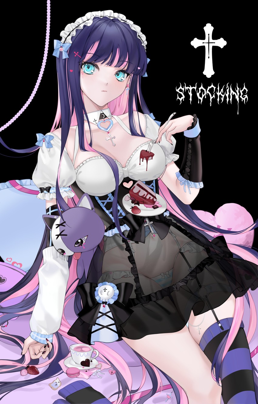 stocking and honekoneko (panty & stocking with garterbelt) drawn by saga666