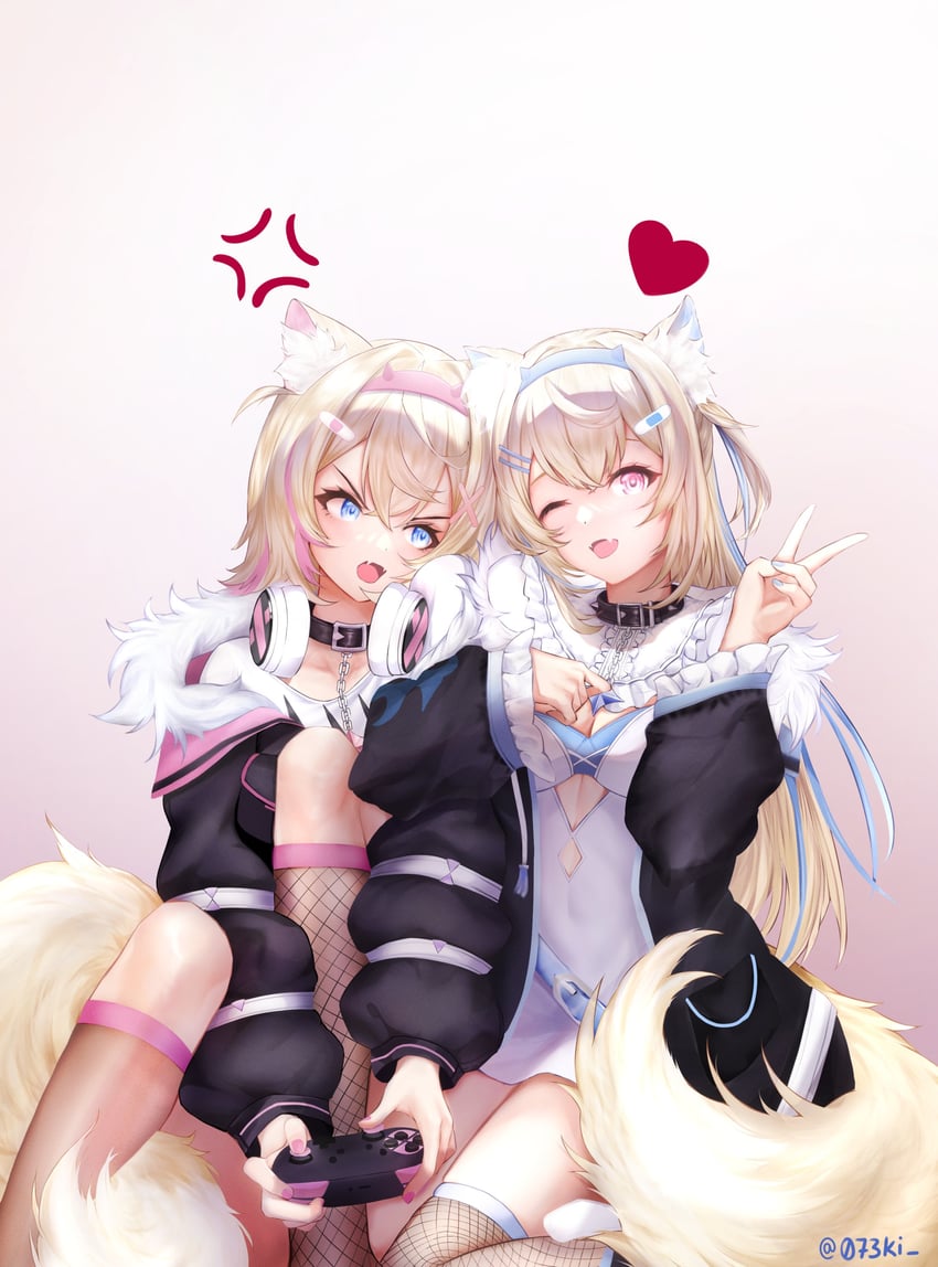 fuwawa abyssgard and mococo abyssgard (hololive and 1 more) drawn by koukie