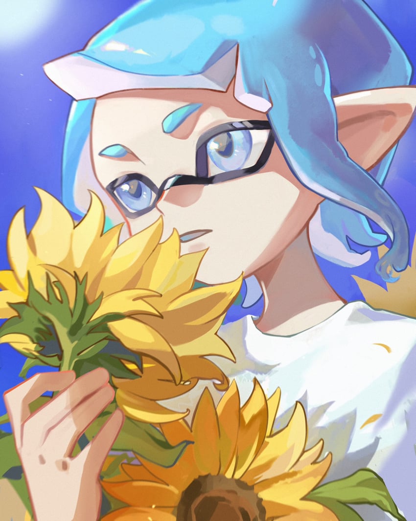 inkling player character and inkling girl (splatoon) drawn by feiguasang