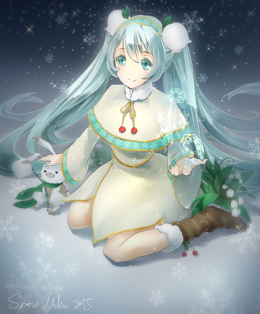 hatsune miku, yuki miku, and rabbit yukine (vocaloid) drawn by namari_(angelaqxi)