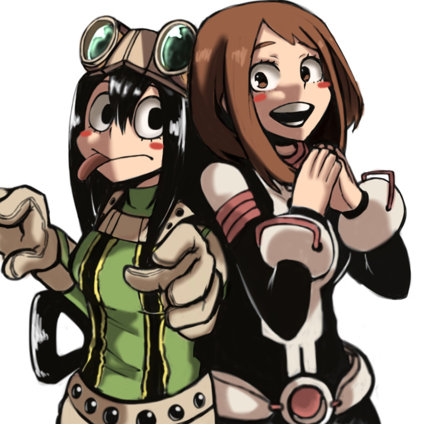 uraraka ochaco and asui tsuyu (boku no hero academia) drawn by muranami_tsubame