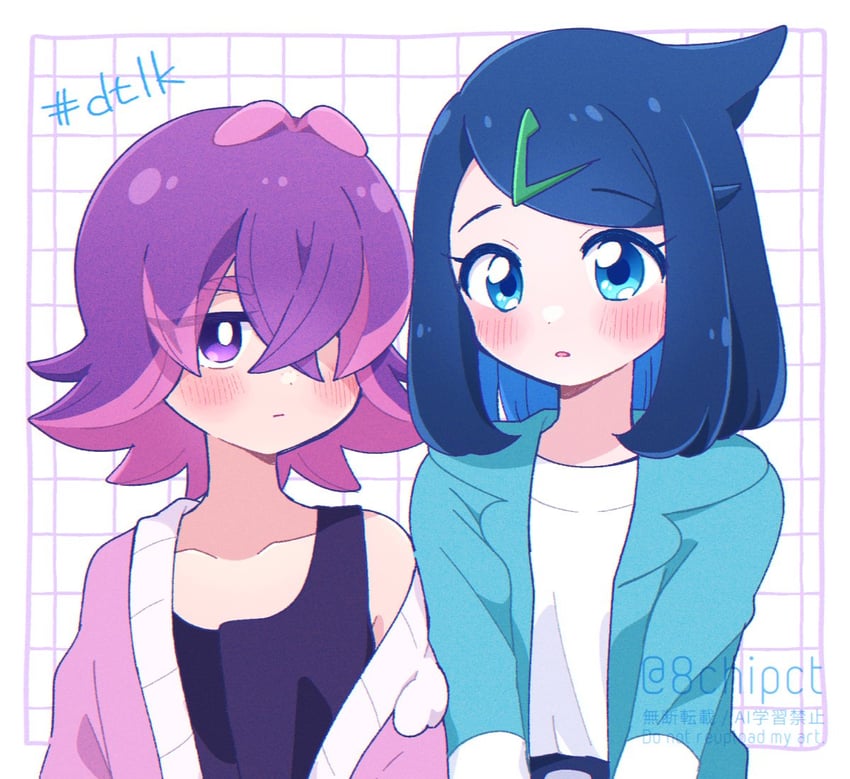 liko and dot (pokemon and 1 more) drawn by 0zr8hc