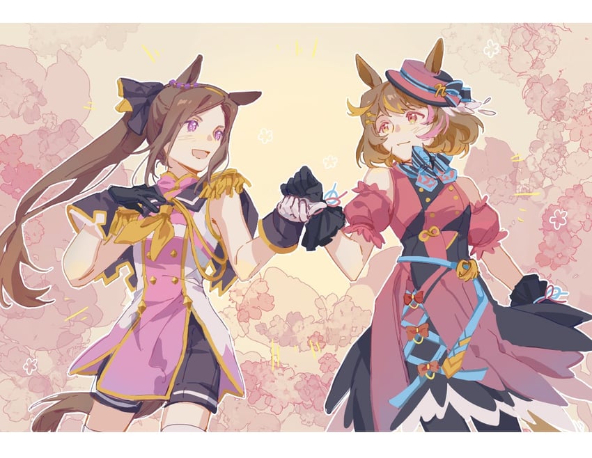 sakura bakushin o and north flight (umamusume) drawn by heichicc47