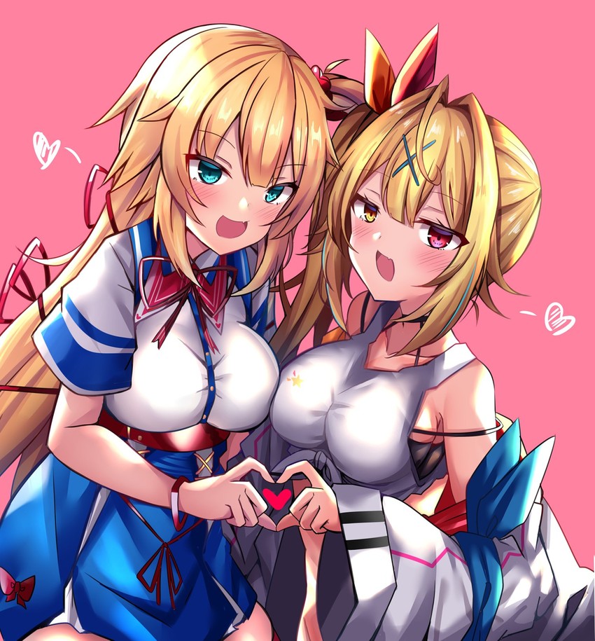 akai haato and hoshikawa sara (hololive and 1 more) drawn by shiki_(catbox230123)