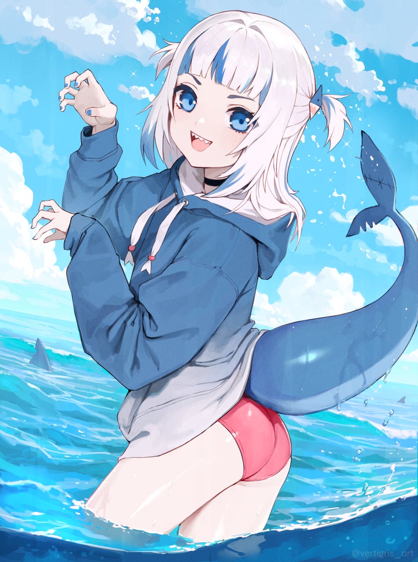 gawr gura (hololive and 1 more) drawn by vertigris