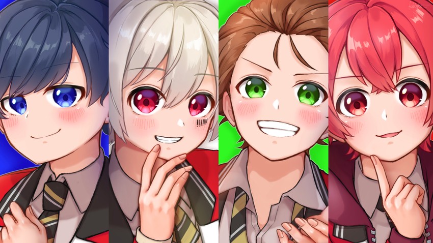 mafumafu, soraru, aho no sakata, and uratanuki (indie utaite and 2 more) drawn by hatoka_ra5