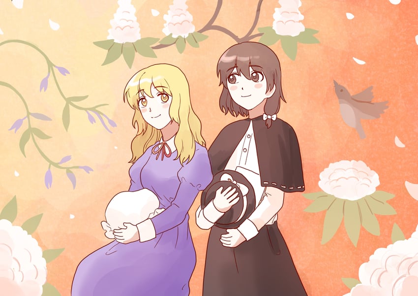 usami renko and maribel hearn (touhou and 1 more) drawn by dorupi