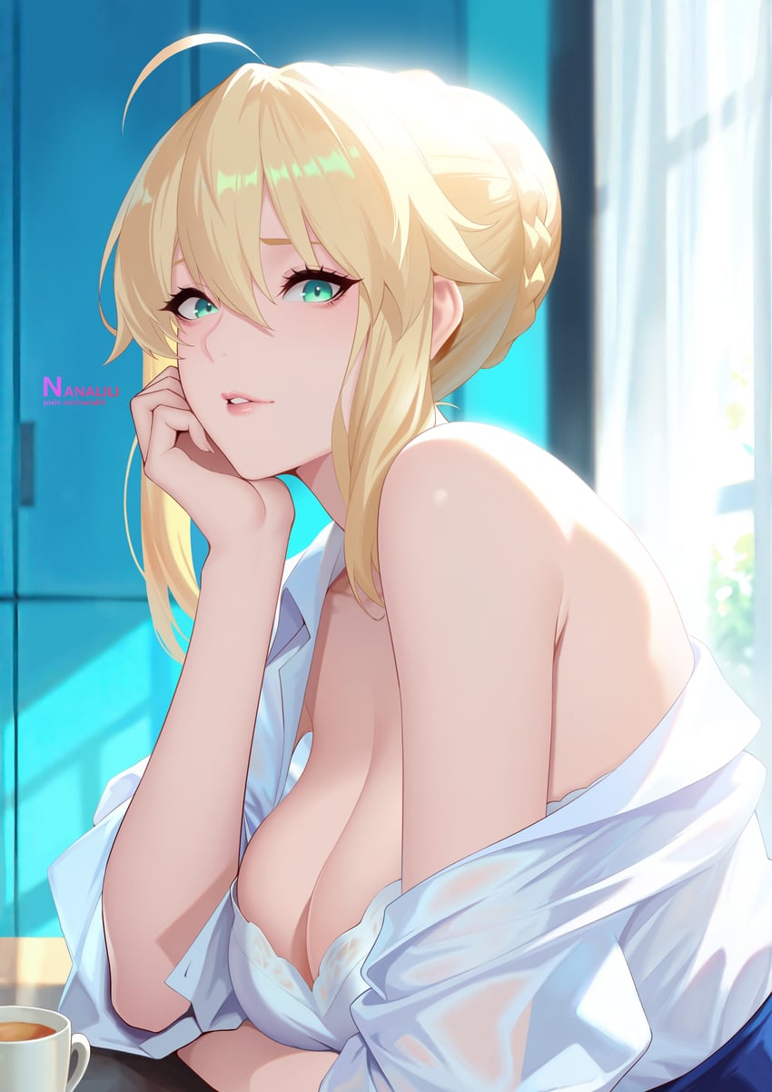 artoria pendragon (fate and 1 more) drawn by nanalili