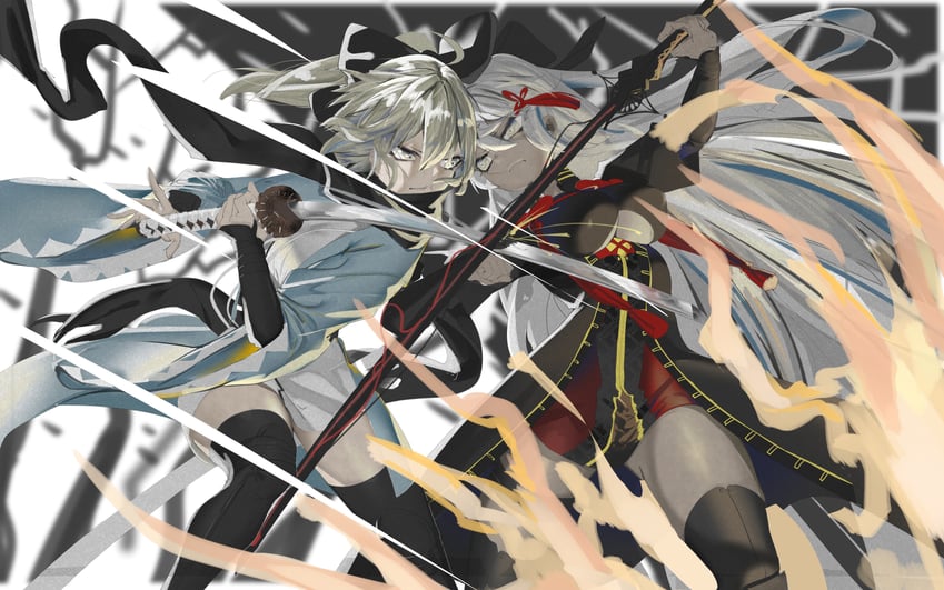 okita souji and okita souji alter (fate and 1 more) drawn by mitsuki3s_kir