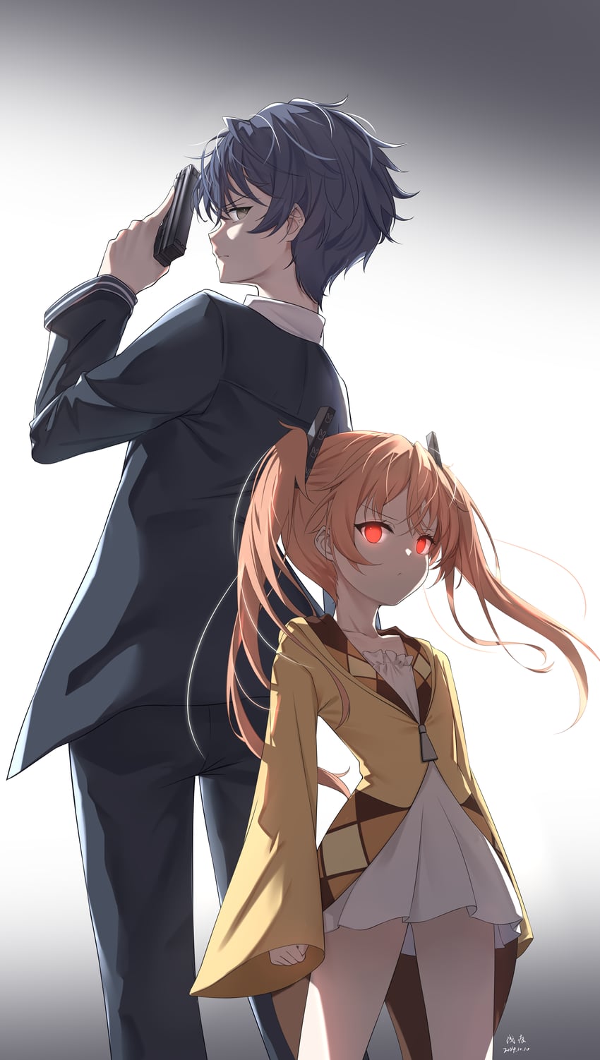 aihara enju and satomi rentarou (black bullet) drawn by qian_hen