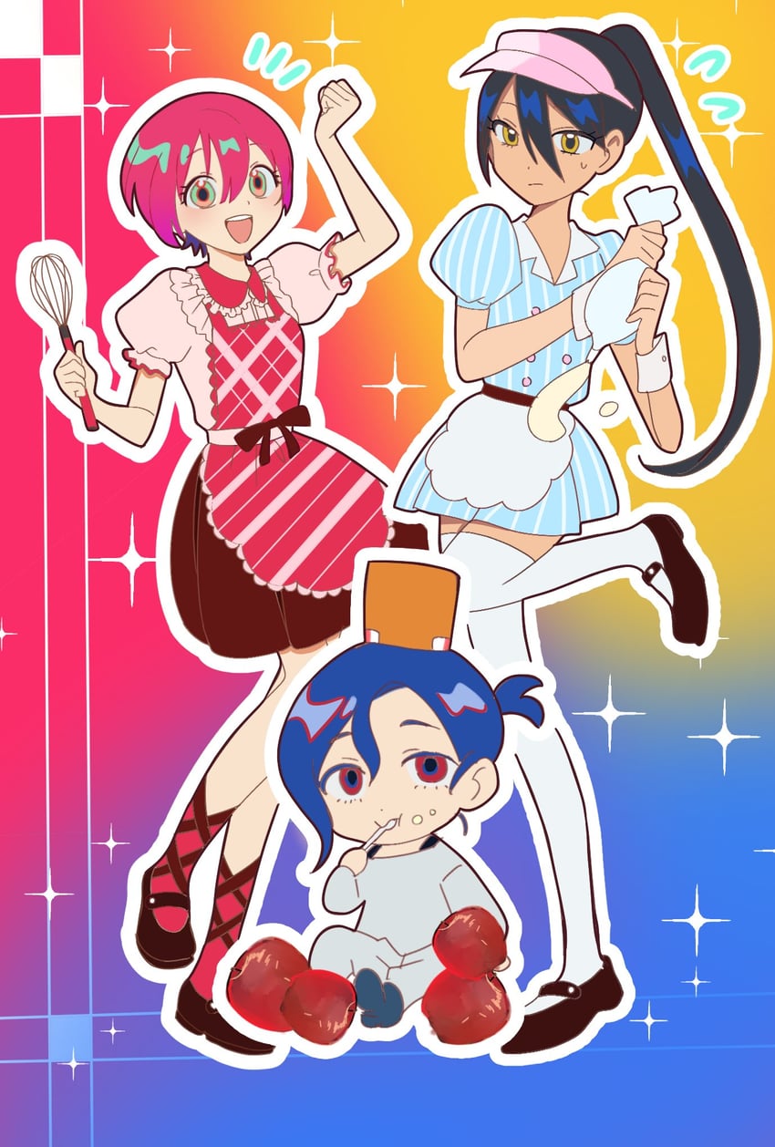 amate yuzuriha, shuji ito, nyaan, and conch (gundam and 1 more) drawn by turumiya_s