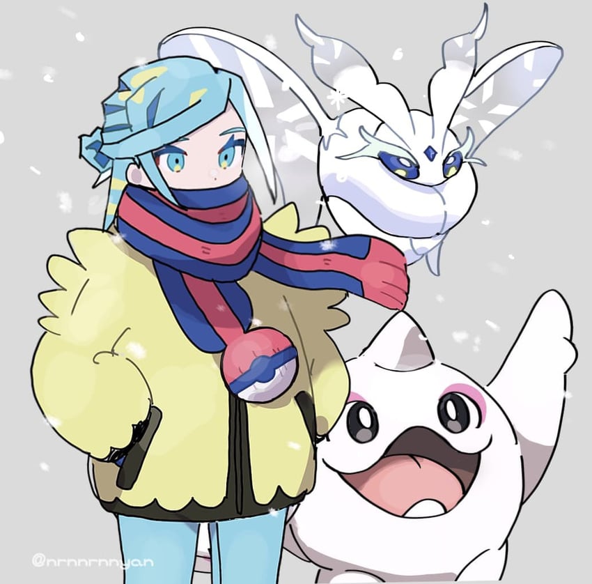 grusha, frosmoth, and cetoddle (pokemon and 1 more) drawn by eneko_(olavcnkrpucl16a)