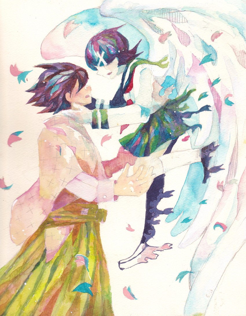 itoshiki nozomu and fuura kafuka (sayonara zetsubou sensei) drawn by kanzaki_momota