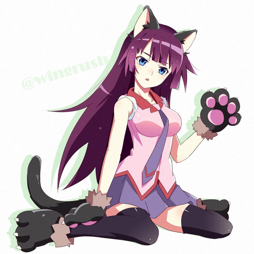 senjougahara hitagi (monogatari and 1 more) drawn by fooring