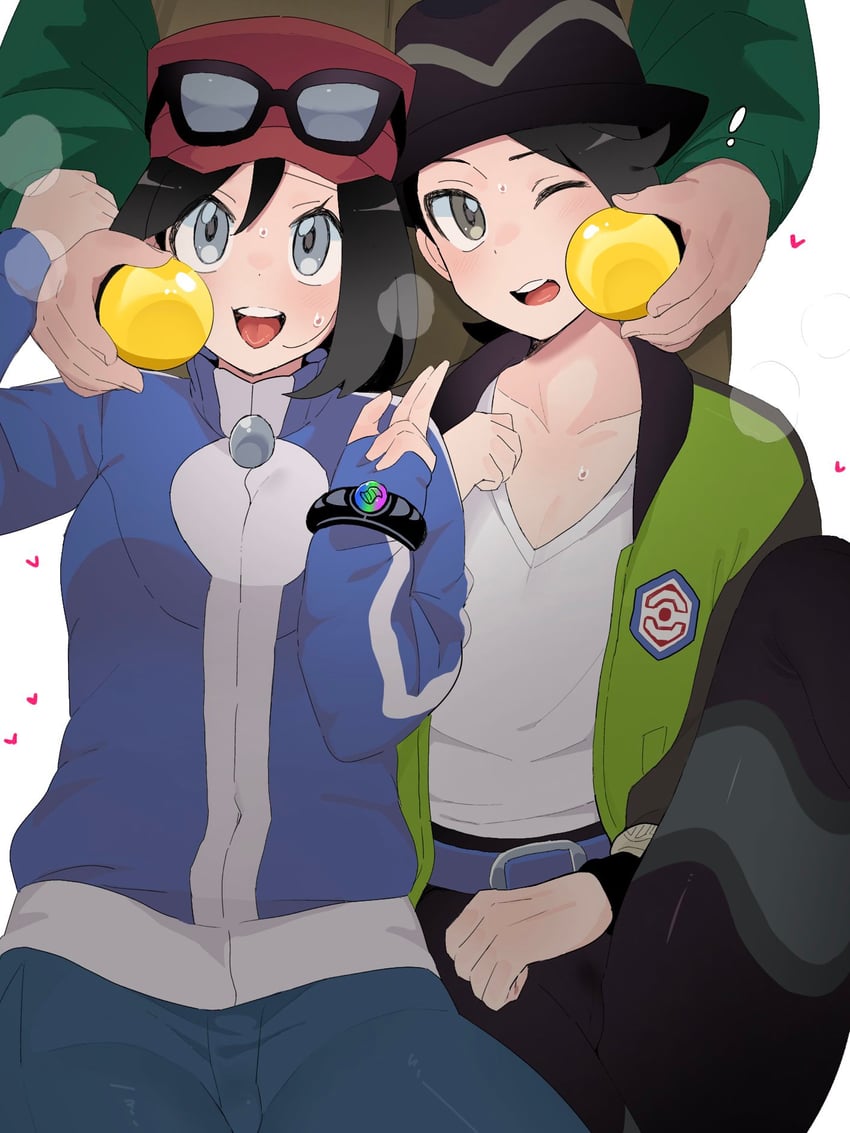 calem, hiker, and paxton (pokemon and 2 more) drawn by sana_(37pisana)