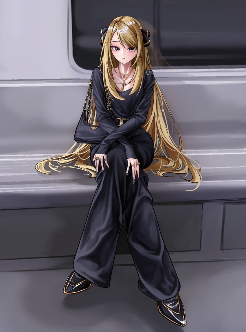 cynthia (pokemon and 1 more) drawn by dorosi033