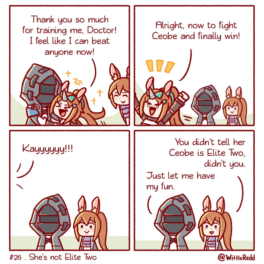 doctor, amiya, and bubble (arknights) drawn by wittle_red