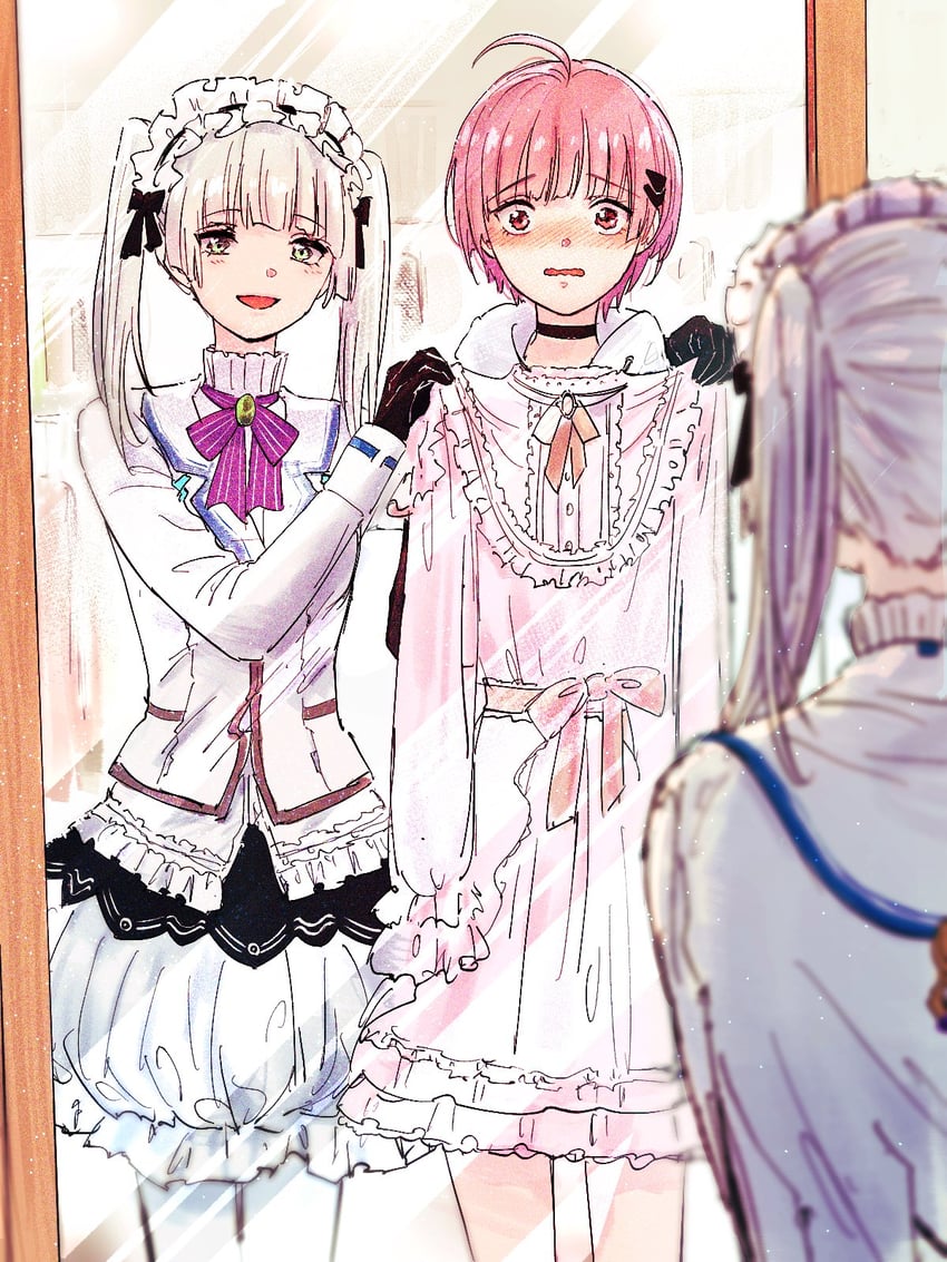 sugawara chie and ooshima minori (heaven burns red) drawn by kulfiq